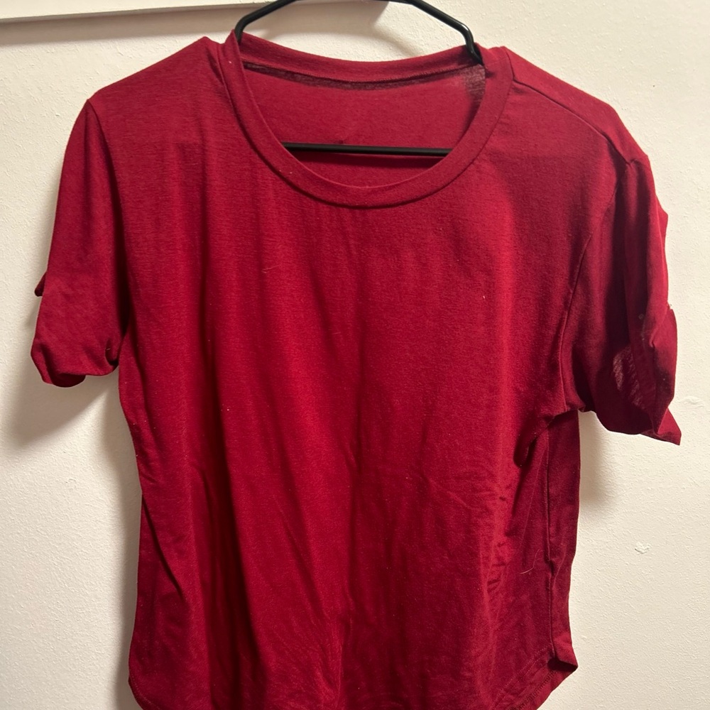 SHEIN Red Fitted Short Sleeve T-Shirt